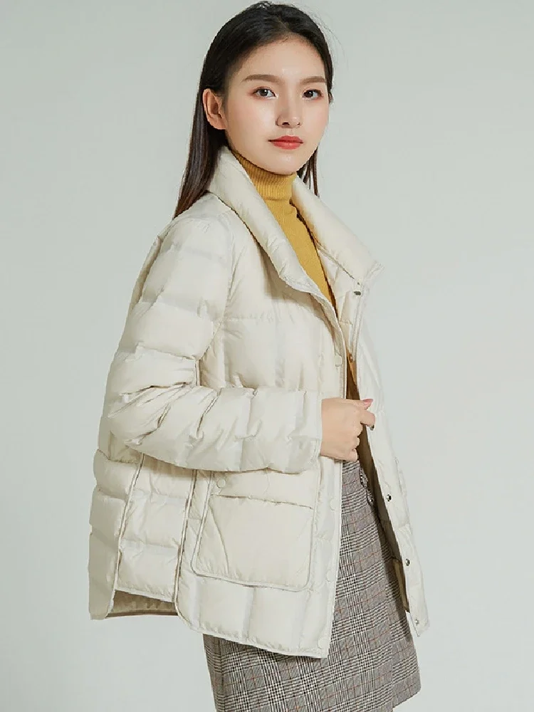 Top Grade Women Winter Jacket New 90% White Duck Down Fashion Short Warm Female Ultra Lightweight Parka Casual Puffer Coat