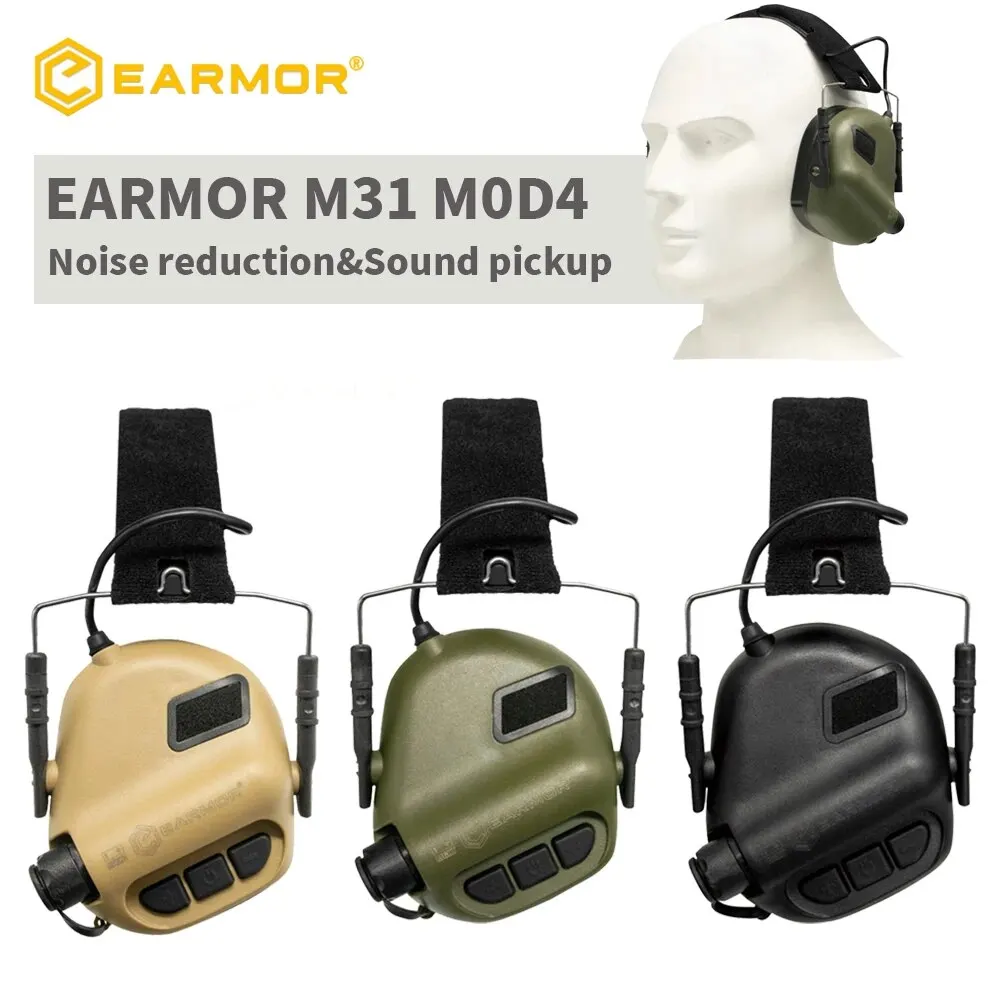 Earmor Original Tactical Headset M31 MOD4 Military Air Gun Shooting Earmuffs Anti-noise Headphone Electronic Aviation Headsets