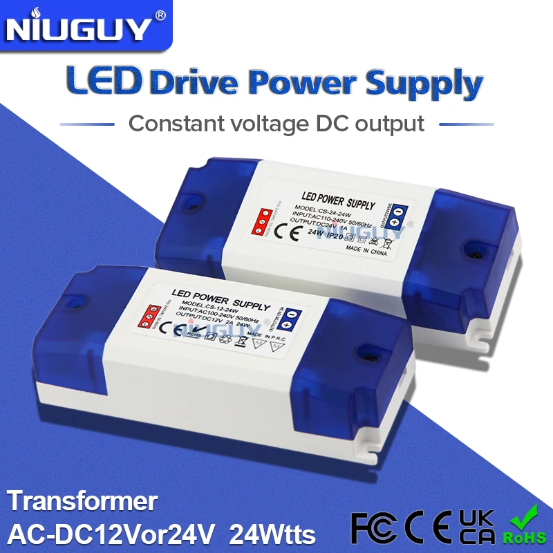 تيار مستمر 12 فولت 24 فولت LED الجهد المنخفض توريد صغير الجهد المستمر الناتج 24 واط محول التيار المتناوب 100-240 فولت LED الإضاءة