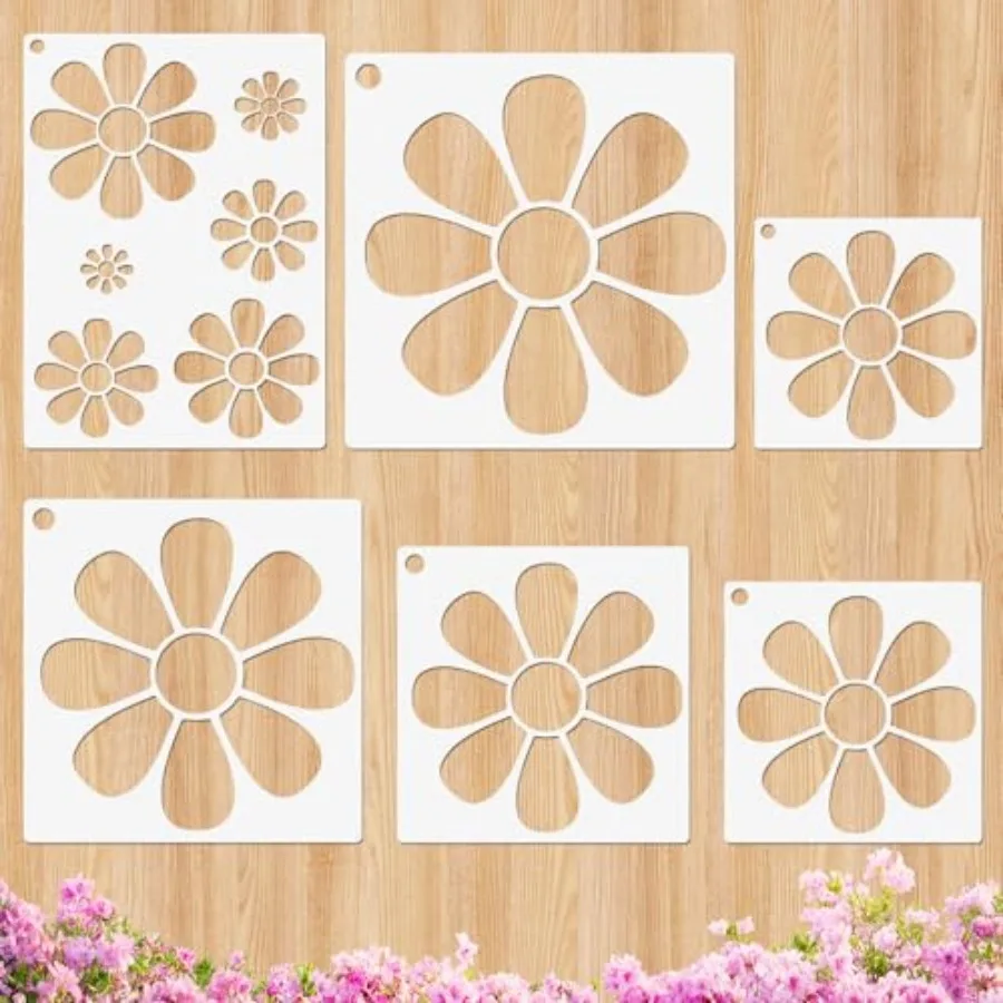 

Stencils for Painting 11.8 inches Floral Daisy Flower Stencil Reusable Paint Art Stencils Drawing Template for Painting on Wood