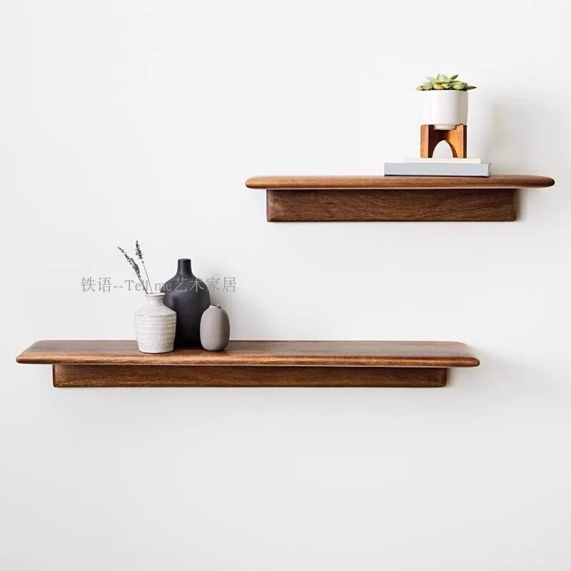 

Creative wall rack Solid wood baffle porch decorative display stand Bathroom cosmetics Bedside storage No punching