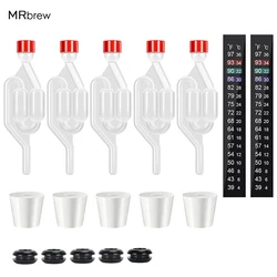Brewing S-Shape Airlock Kit Twin Bubble Airlock Carboy Stoppers Airlock Grommets Hole Dust Cap Thermometer Stickers
