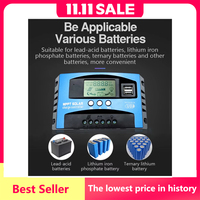 Hot Sell Solar Charge Controller MPPT 30A 50A 80A 100A LCD Display 12V 24V AUTO Dual USB Solar Charge And Discharge Controller