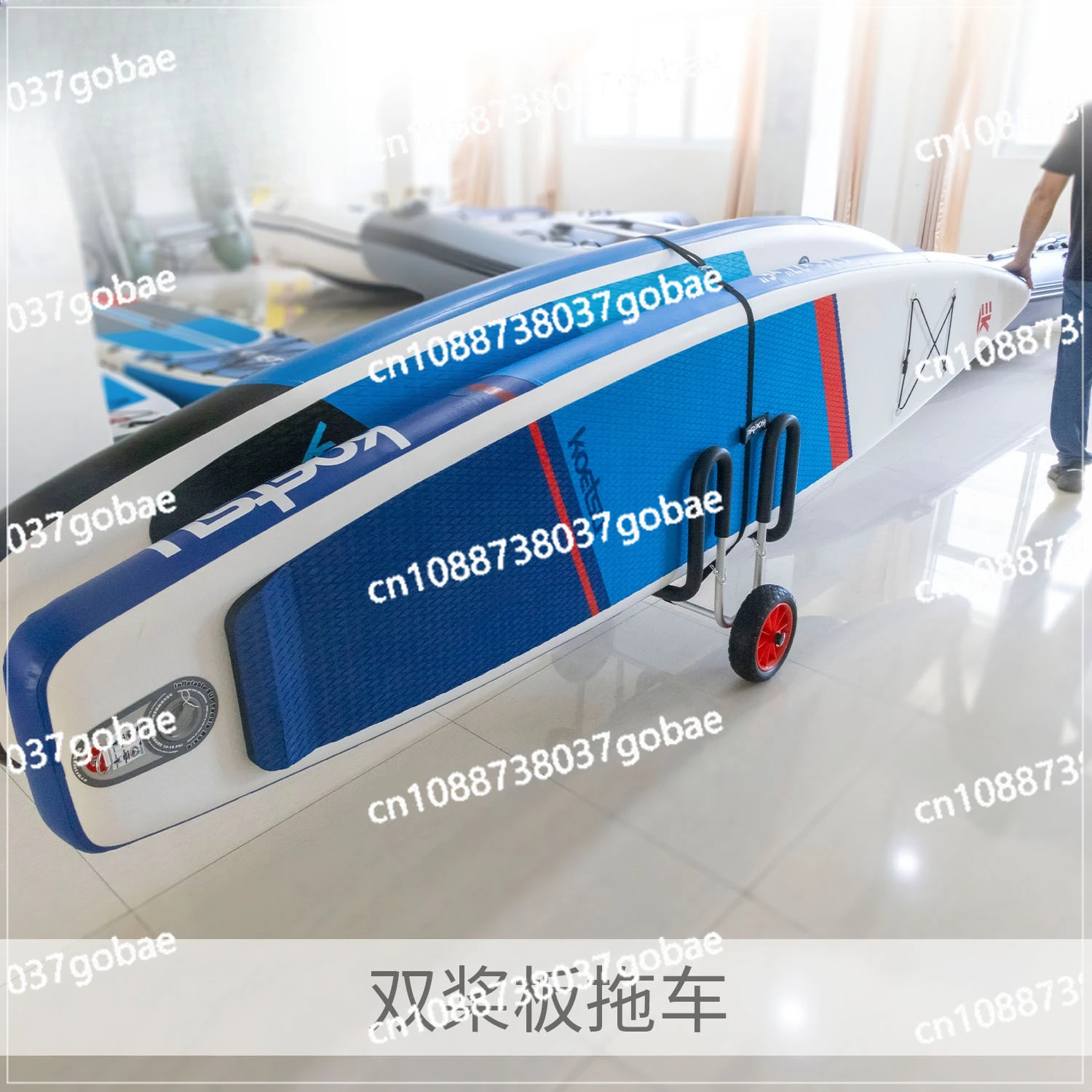 Double paddle board trailer aluminum alloy portable surf paddle board removable cart mobile bracket
