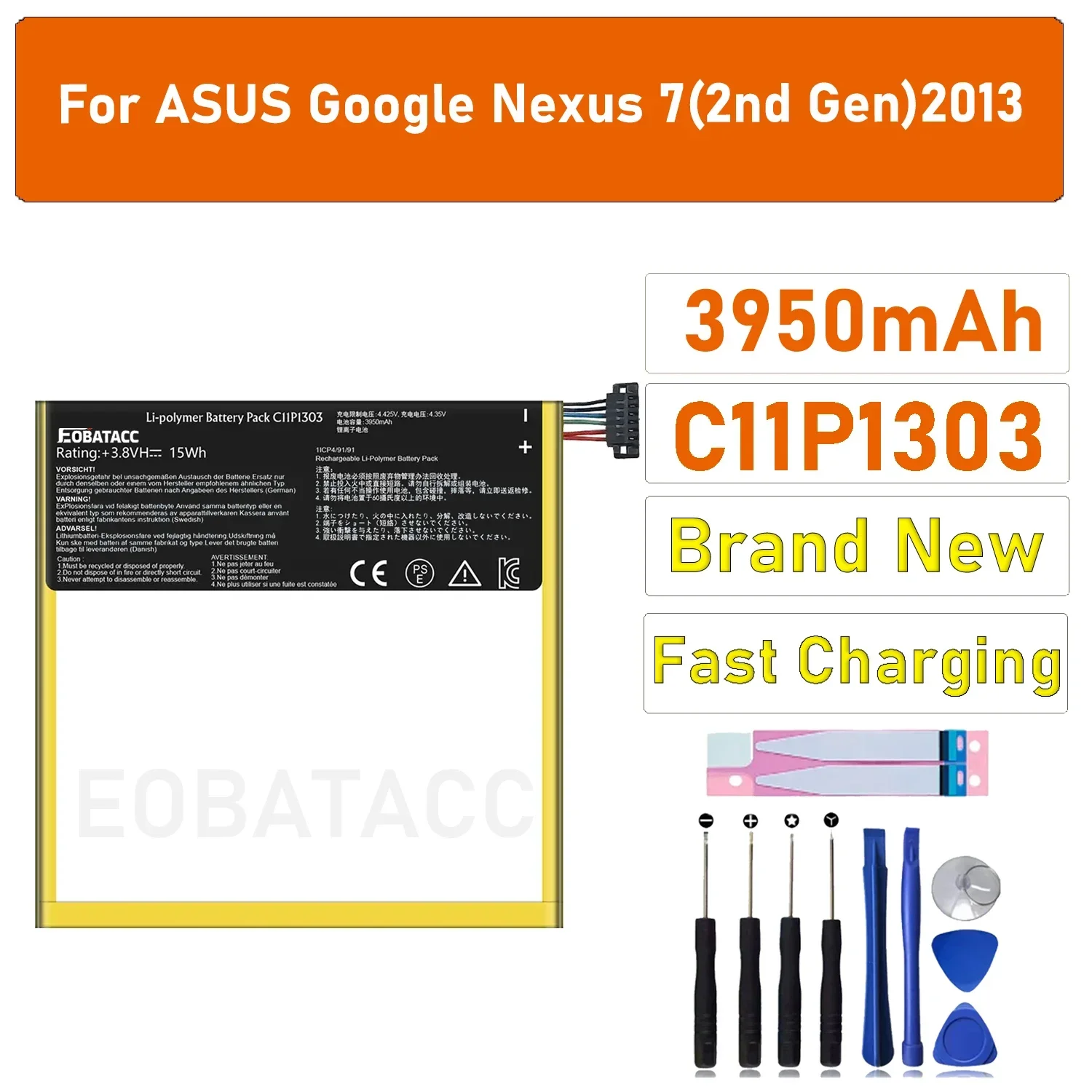 100% Original 3950mAh C11P1303 Replacement Battery For Asus Google Nexus 7