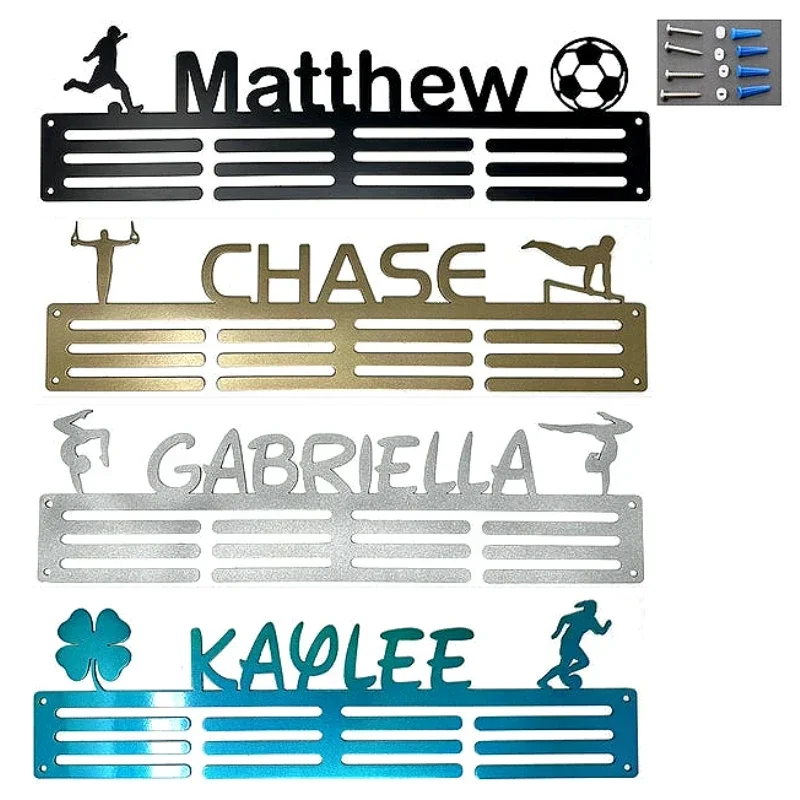 20inches Personalized Name Medal Hanger Sports Race Medal Holder Color Athletes Metal Medal Display Rack