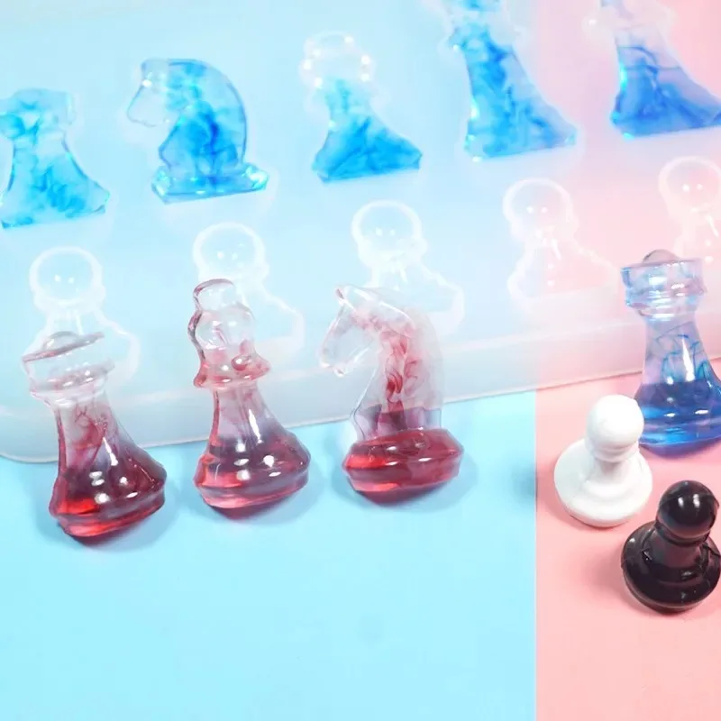 1pc New Simple International Chess Shape Silicone Mold DIY Clay Mold Pendant Molds For DIY view 3