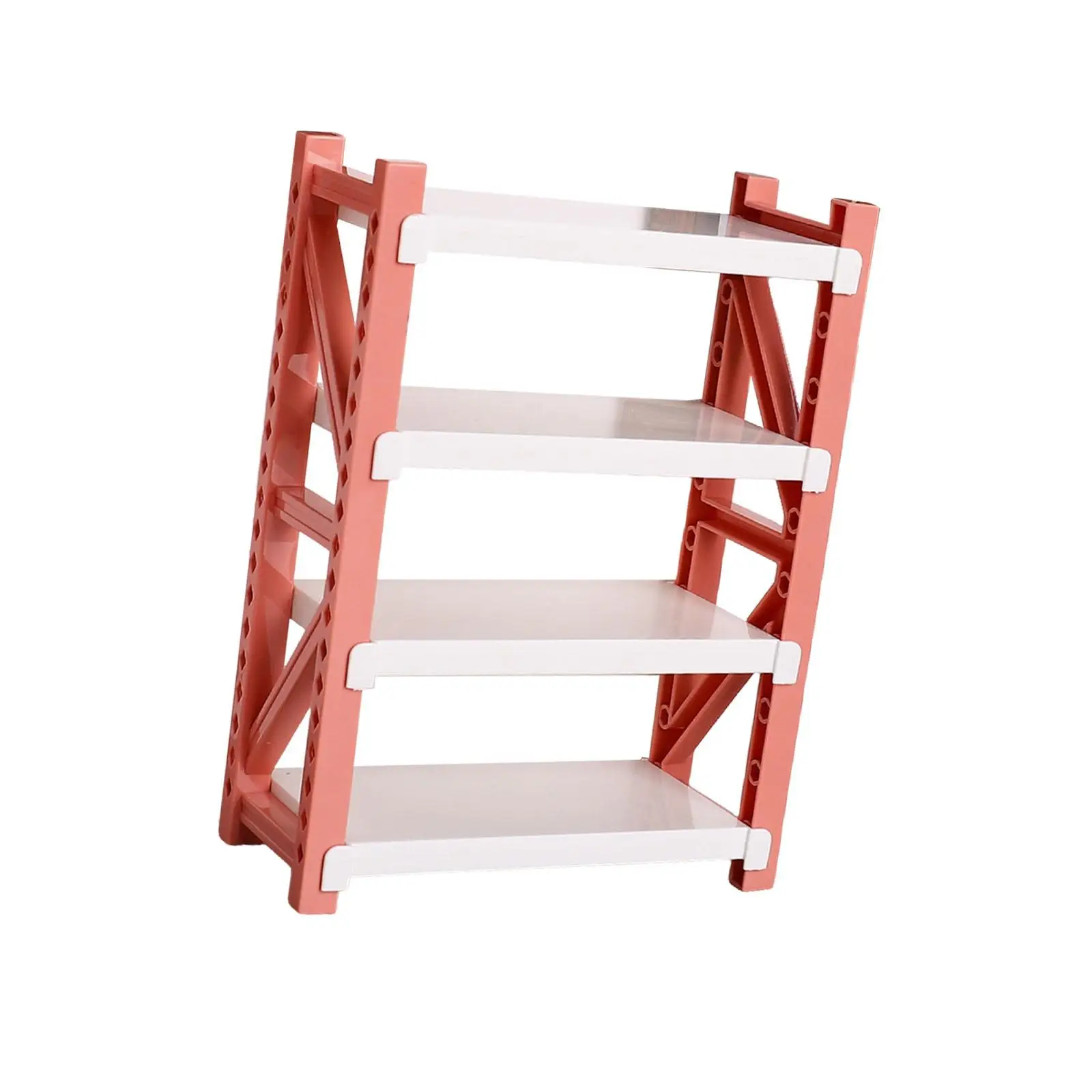 Dollhouse Miniature Storage Rack Bookcase Dollhouse Furniture 4 Tier Storage Organizer Shelves for Micro Landscape Drama Diorama