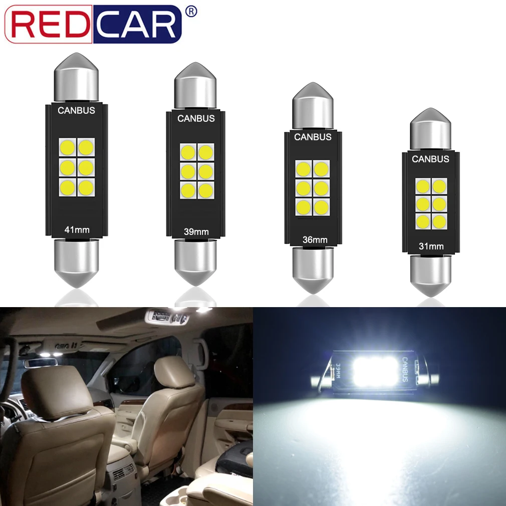 1pcs C5W Led Bulb CANBUS C10W Led Bulb 3030 Festoon 31mm 36mm 39mm 41/42mm Car Dome Interior Reading Light Map Lamp Canbus Led