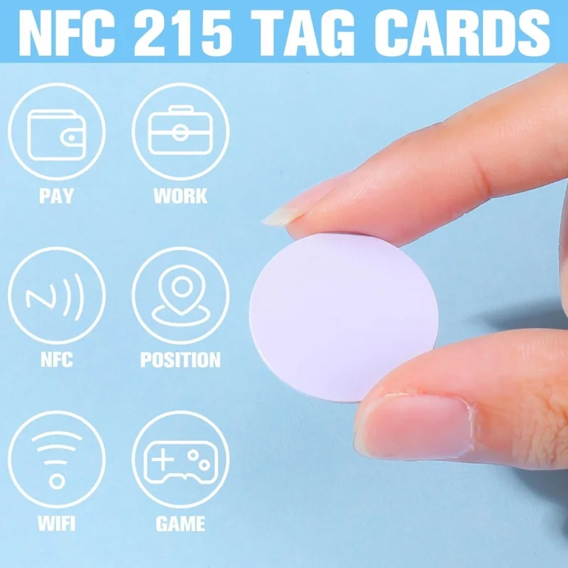 25mm NTAG215 NFC Adhesive Stickers Rewritable Programmable Blank Tags Compatible With All NFC Enabled Devices view 2