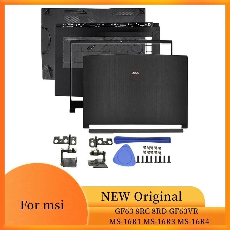 Imagem -01 - Capa para Laptops para Msi Gf63 8rc 8rd Gf63vr Ms16r1 16r3 16r4 Notebook Lcd Capa Traseira Moldura Frontal Dobradiças Capa Apoio para as Mãos Estojo Inferior capa para laptops para msi gf63 8rc 8rd gf63vr ms16r1 16r3 16r4 notebook lcd capa traseira moldura frontal dobradicas capa apoio para as maos estojo inferior 01