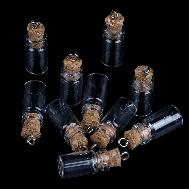 10 pezzi mini bottiglie di vetro piccole fiale barattoli di vetro in sughero multi uso vetro dei desideri in sughero nuovo