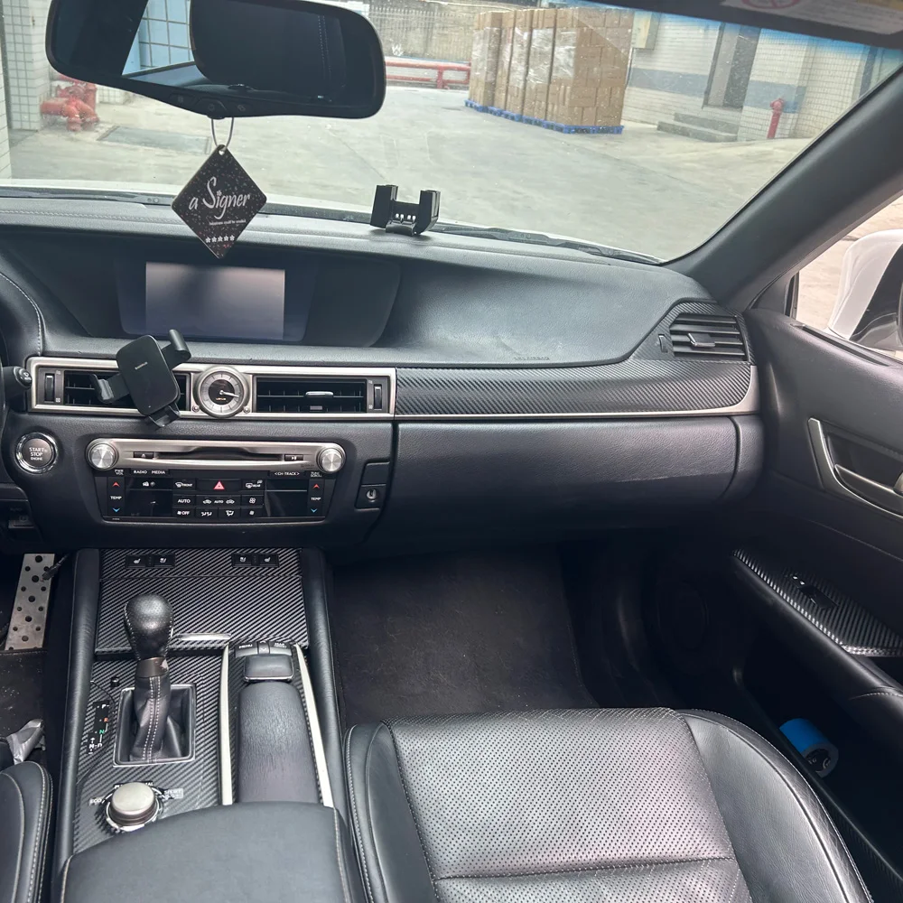 For Lexus GS L10 2012-2020 Interior Central Control Panel Door Handle Carbon Fiber Sticker Decals Car styling Accessorie