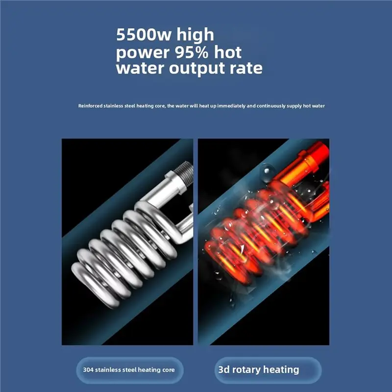 【FAST-SALE】Instant Water Heater 220V 5500W Portable Electric Water Heater For Bathroom Hot Water Shower And Home Kitchen EU Plug