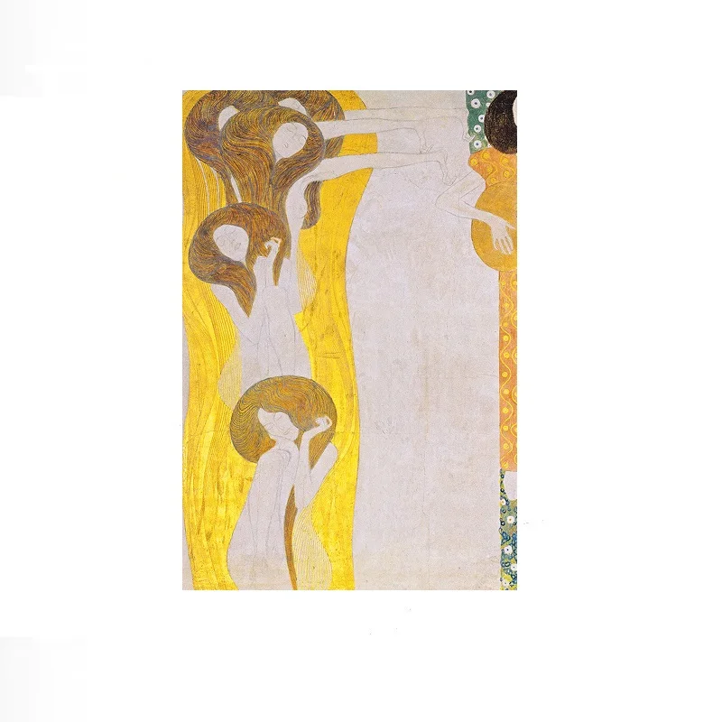 Gustav Klimt Beethoven Frieze The Arts Woman Portrait Art Nouveau , Art Picture Print Canvas Poster Home Wall Decor