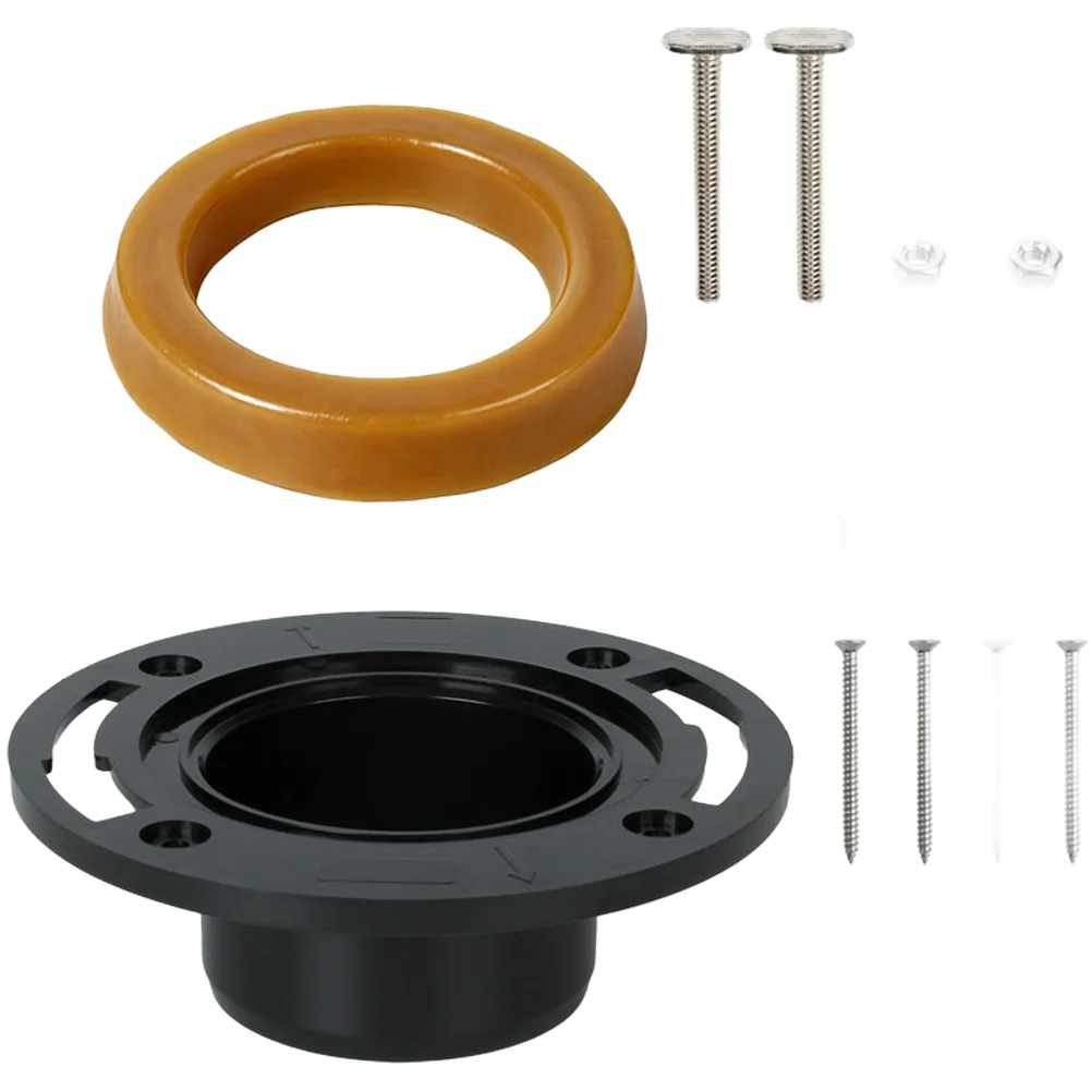 Toilet Flange Sealing Kit with Premium Wax Ring 14 x 9.5 x 2 cm and Stainless Steel Hardware for Easy Installation