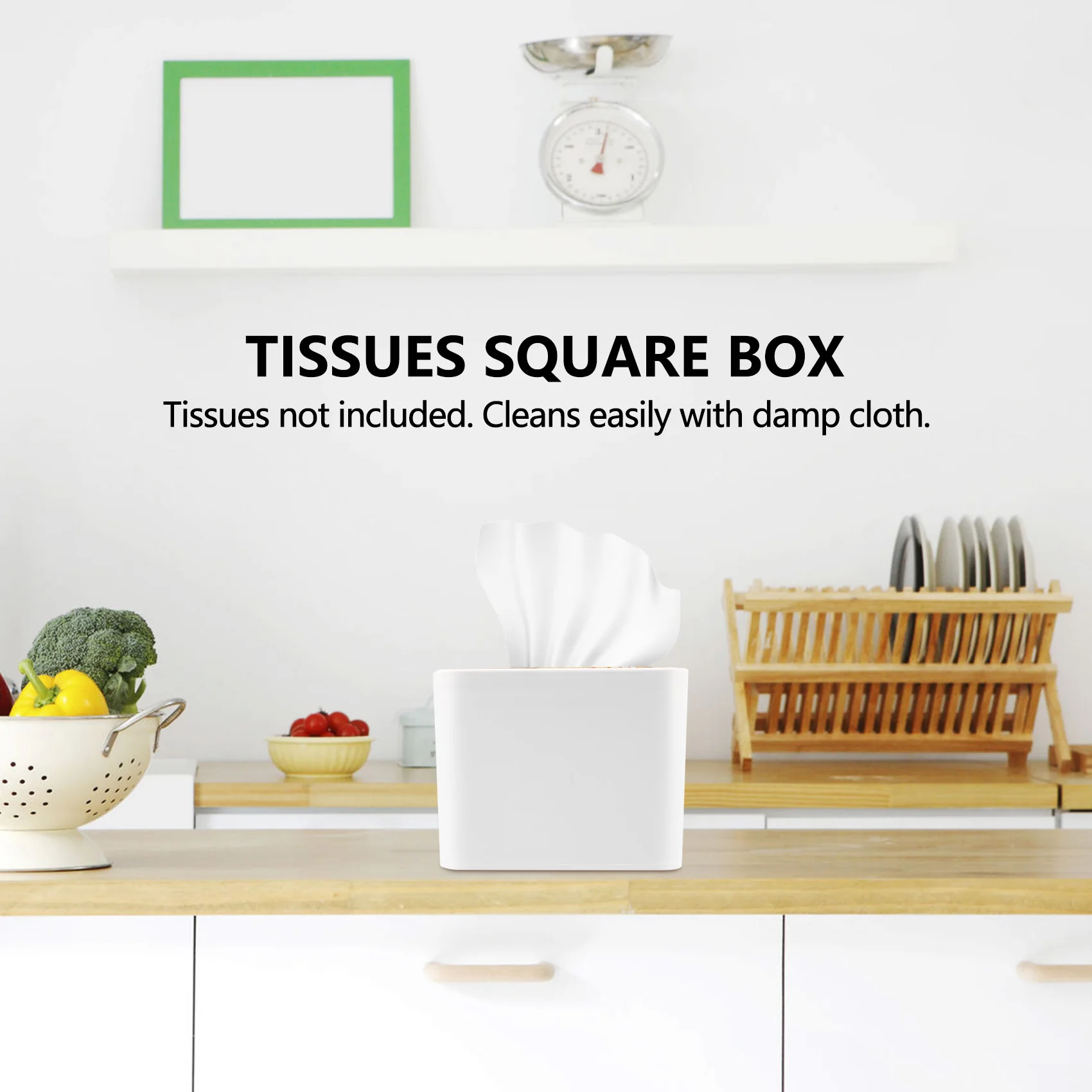 Vierkante tissuebox Tissuebox met houten deksel Huishoudelijke verwijderbare mini houten tissuebox