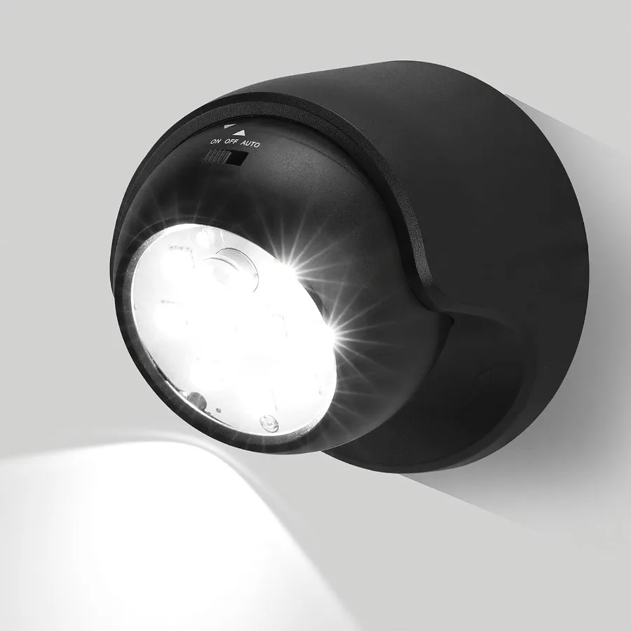Battery Operated Wireless Outdoor Motion Sensor Light with Automatic On Off Function for Porch Stair Hallway Garage Wall Shed H