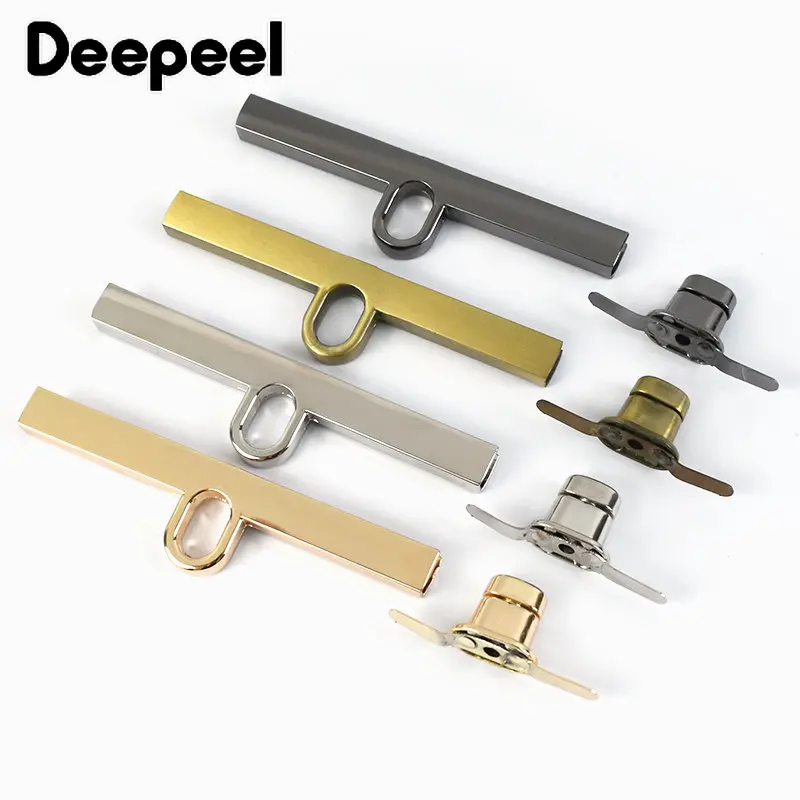 2/5pcs Metal Rectangle Lock Buckles Bag Handbag Closure Twist Turn Locks Clasp Women Purse Kisss Snaps DIY Luggage Accessories