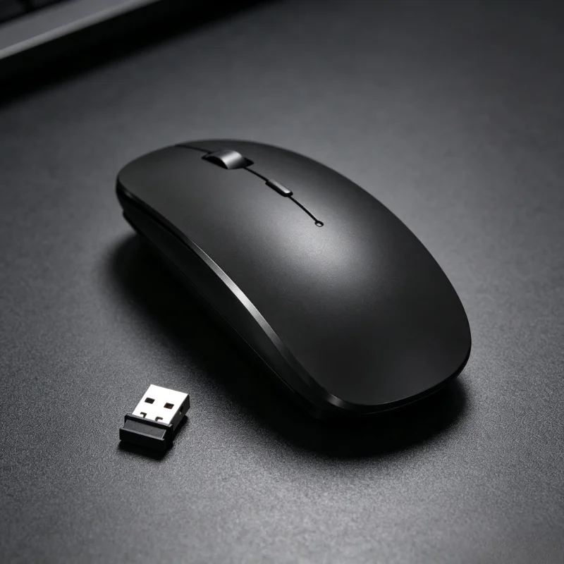 2.4G Bluetooth Dual Mode Wireless Mouse, Quiet Click Slim Office Mouse with USB Receiver for Laptop and Desktop