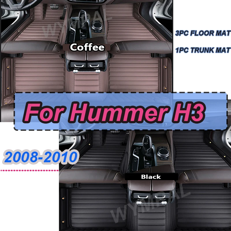 

LUXURY Car Floor Mats For Hummer H3 2008 2009 2010 Custom Auto Foot Pads Automobile Carpet Cover Interior Accessories