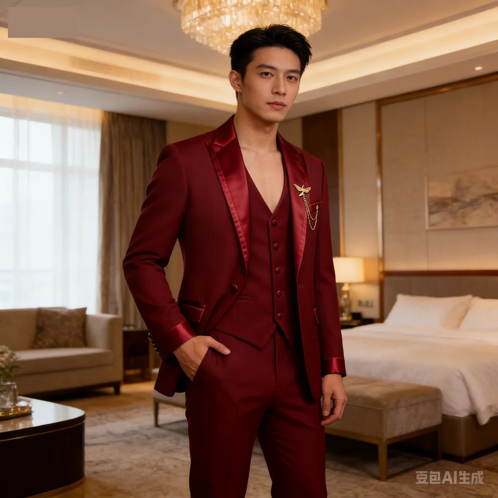 

Мужской черный костюм-тройка: приталенный, элегантный, для деловых встреч, свадеб и танцев – полный комплект (пиджак, жилет, брюки)