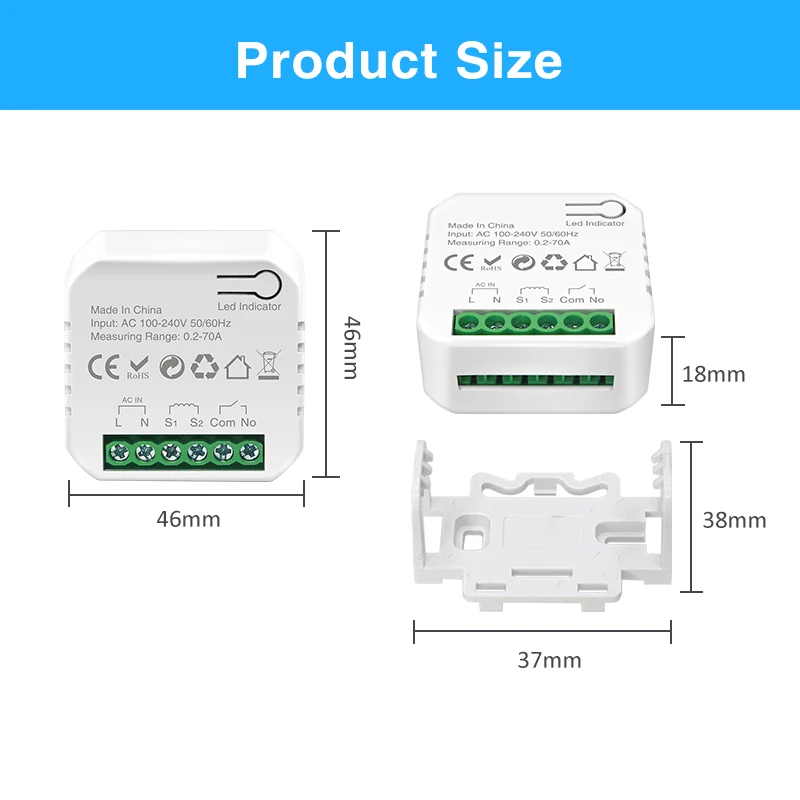 Ewelink Smart WiFi Energy Meter Bidirection 1Way Interruptor Switch with Clamp App Monitor Solar Produced and Consumed Power