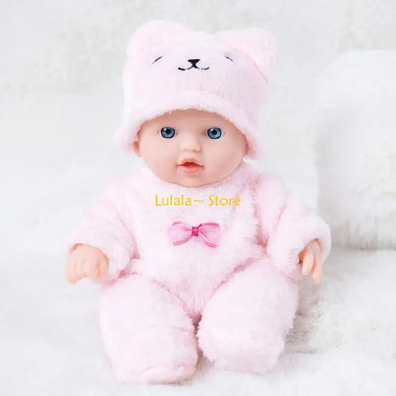 Y4QA Muñeca realista 8 pulgadas, juguete, juguete interactivo, muñeca durmiente silicona cuerpo completo que