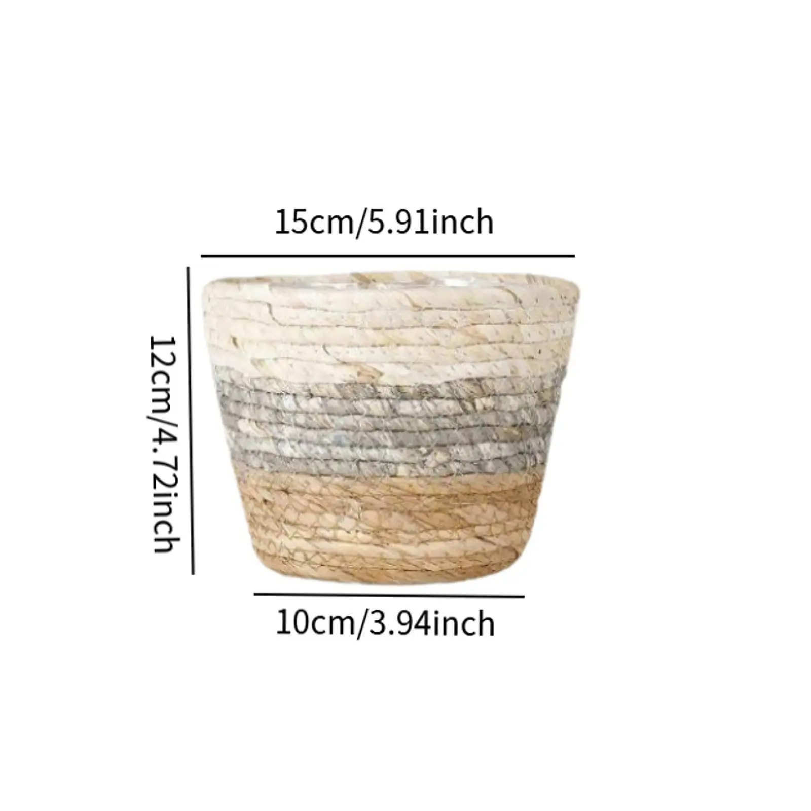 Woven Planter Basket Flower Pot Cover Container Indoor Outdoor Ornament Balcony Flower Vase Holder Weaving Plants Basket