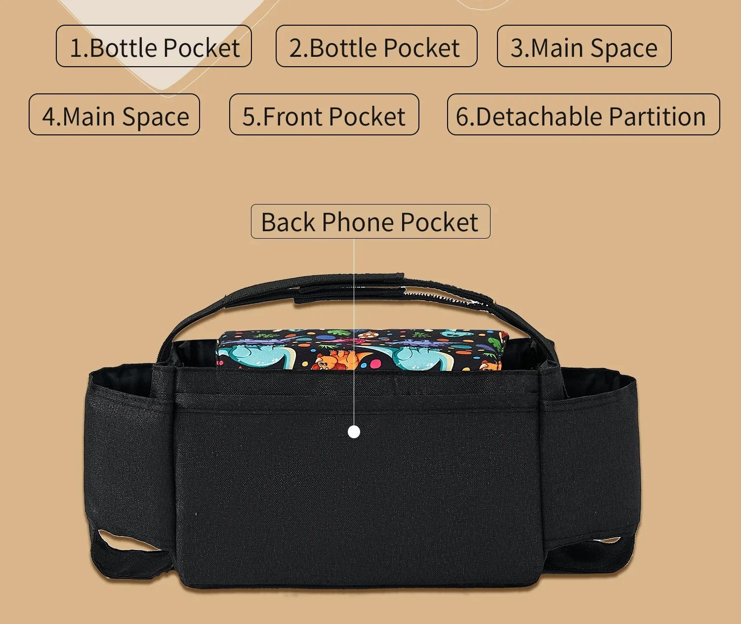 

Baby Stroller Bag Pram Organizer Stroller Accessories Stroller Cup Holder Cover Trolley Organizer Pouch Travel Accessories