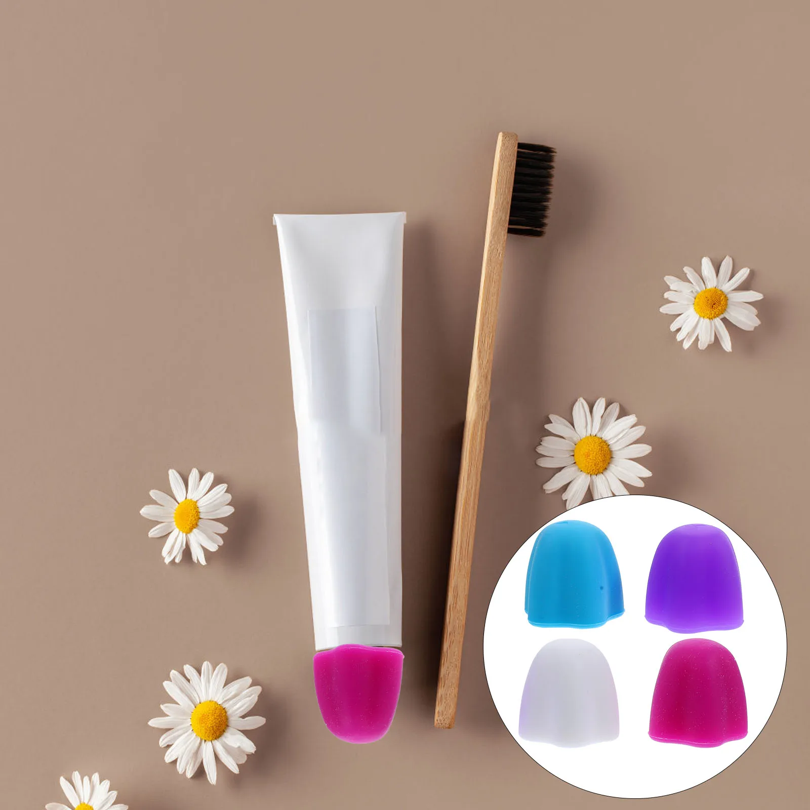 4Pcs Toothpaste Cap Covers Self Sealing Toothpaste Pump Dispenser Paste Squeezer Toothpaste Caps Household Bathroom Supplies