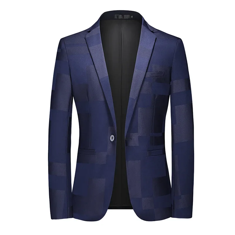 New Men Business Social Suit Jacket Summer Men\'s Single breasted Thin Dress Male Jacquard Blazers Coats A2581913