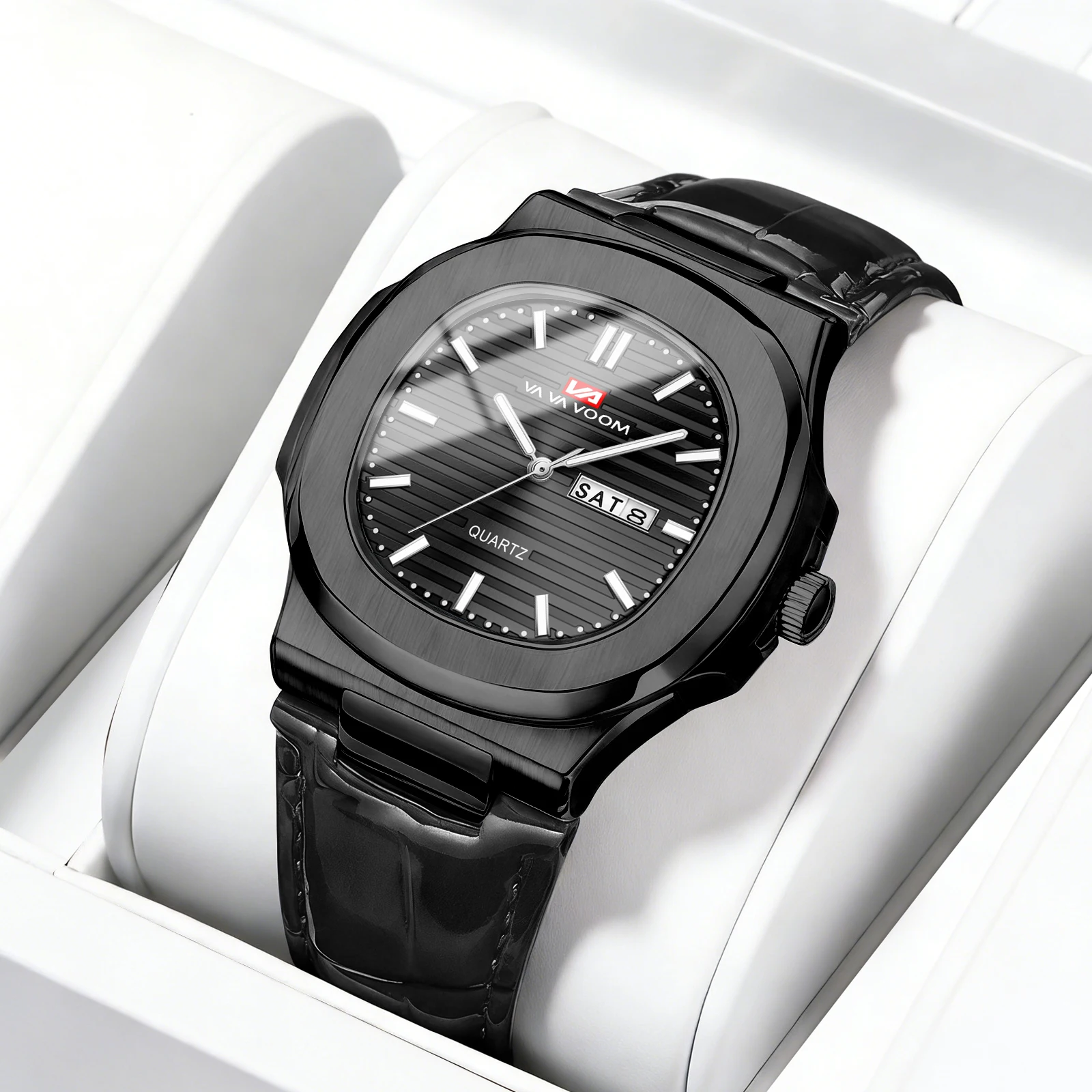 VA VA VOOM Creative Hot Selling High Quality Brown Gold Luxury Quartz Watches Men Top Brand Stainless Steel AAA Watch Men Clock