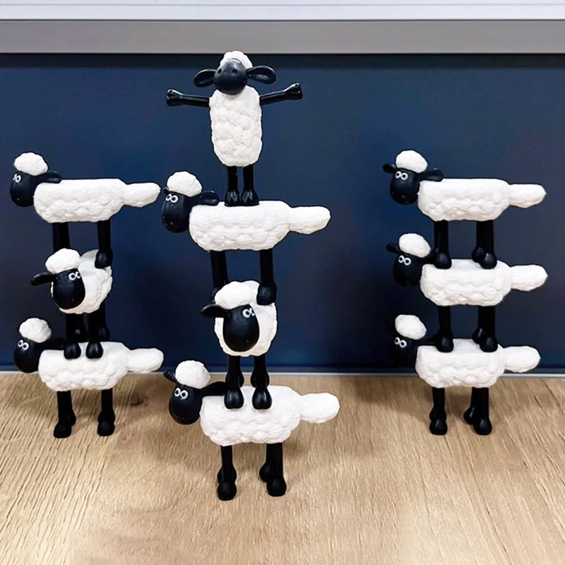 Shaun The Sheet Little Sheep Stacked Sheep Toy Children's Gift Toy Decoration Diy Accessories Anime Surrounding Model Decoration