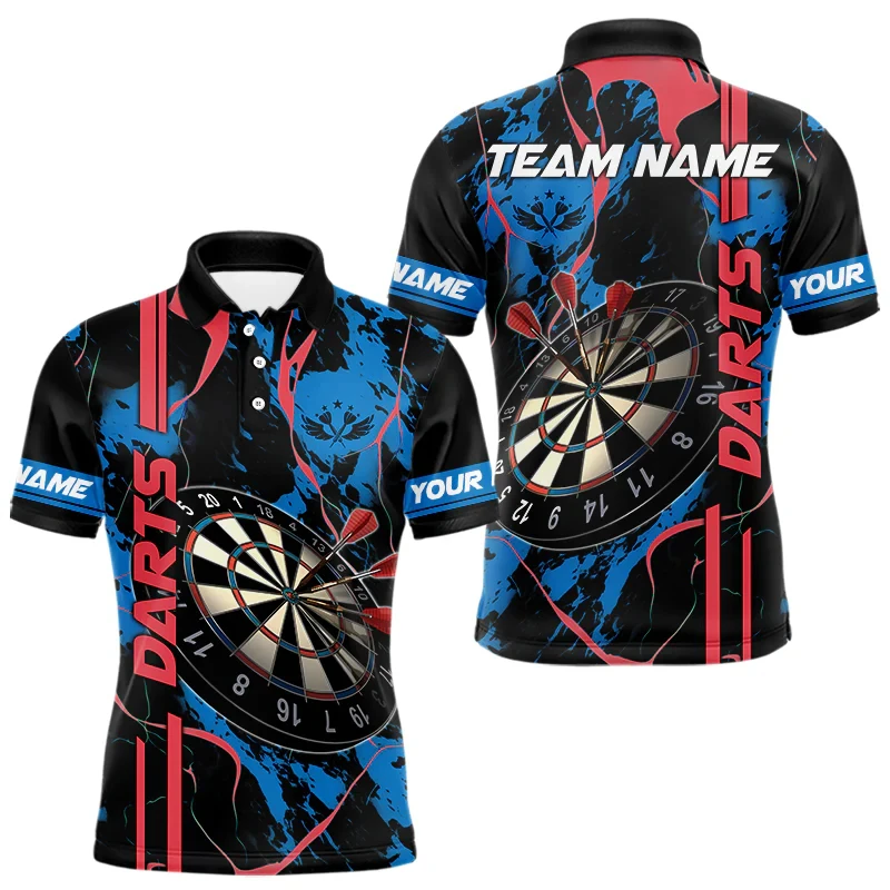 

Trend Cool Colorful Dart Graphic 3D Print Men's Polo Shirt Free Custom Personality Short Sleeves Summer Breathable Sports Shirts