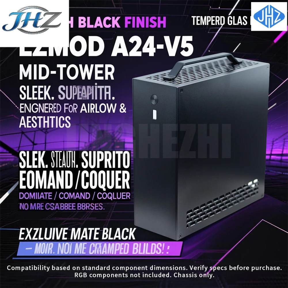 JHZ for2025 new Spot Lzmod mini A24-V5 2.0 dual slot single display 1u power supply itx chassis double-sided chamfering