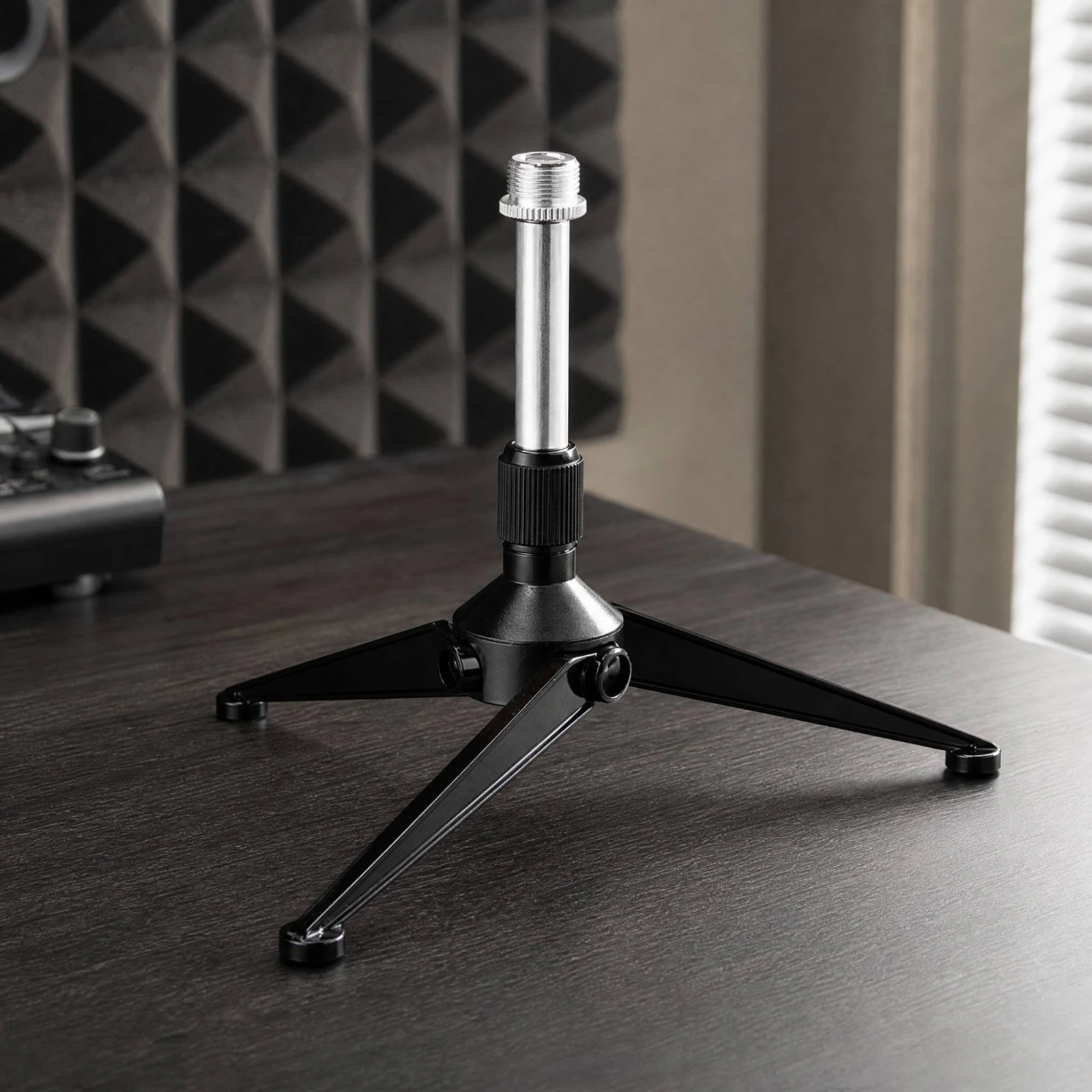 Folding Audio Pickup Stand with Tripod Base Easy to Use Adjustable Height Desktop Mic Stand Professional Mini for Podcasters