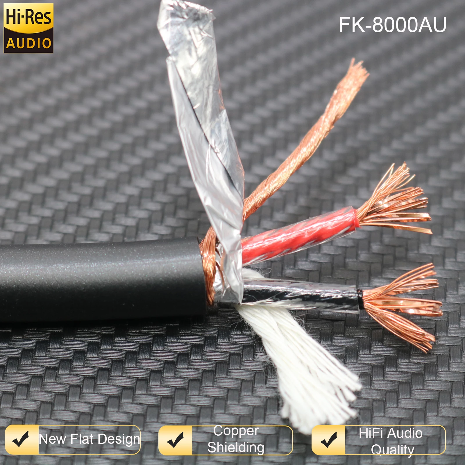 FK-8000 XSSH Audio Cable YIVO DIY Amplifier OCC Shield RCA XLR OFC 99.99 Pure Copper Flat Core Interconnect Signal Wire Line