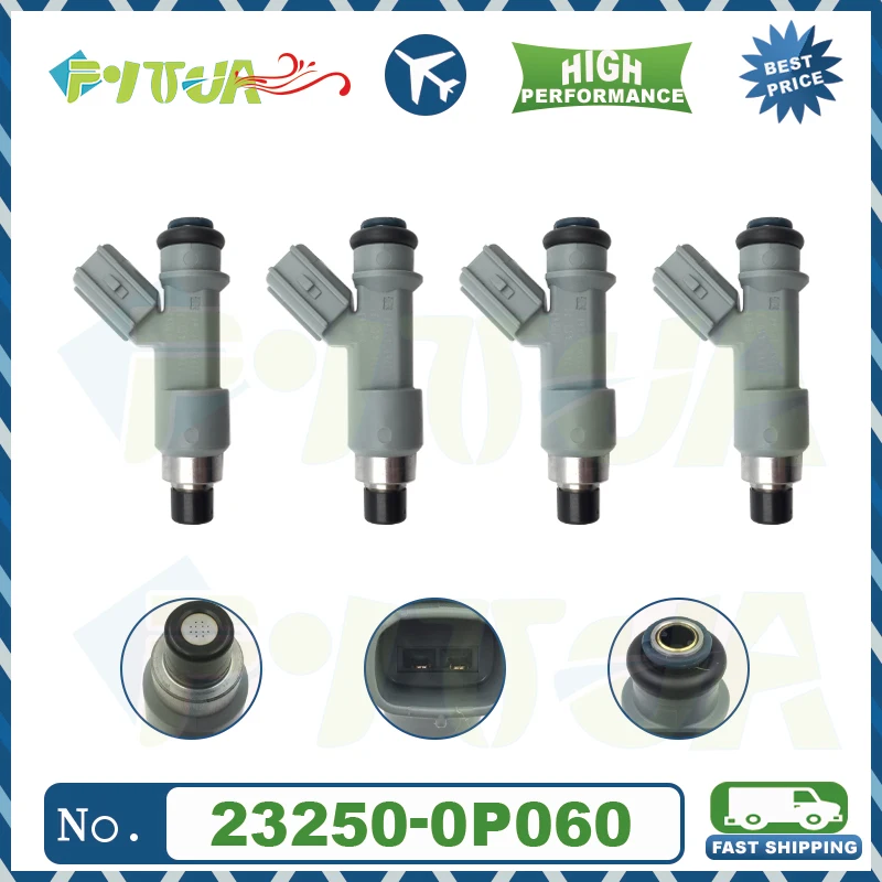 

4pcs Fuel injector 23250-0P060 For Toyota Spray Auto Part Car-Stylin Vehicle Engine Grey High Quality New