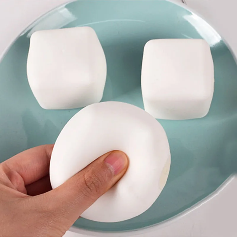 かわいい豆腐ストレスボール感覚玩具ストレス解消フィジェット玩具スクイーズドウボールギフトピンチスローリバウンドスクイーズトイホワイト