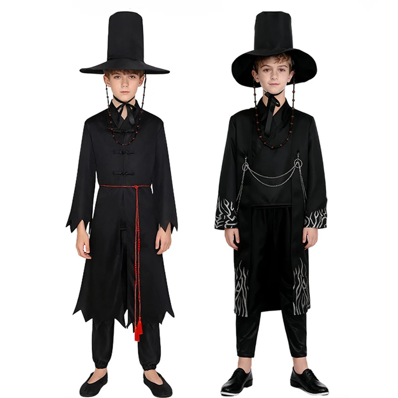 

2026 Anime Boys Role Play Party Saja Qin Yu beibi Cosplay Black Costume Boys Jinu Halloween Party Carnival Costume Outfit Suit