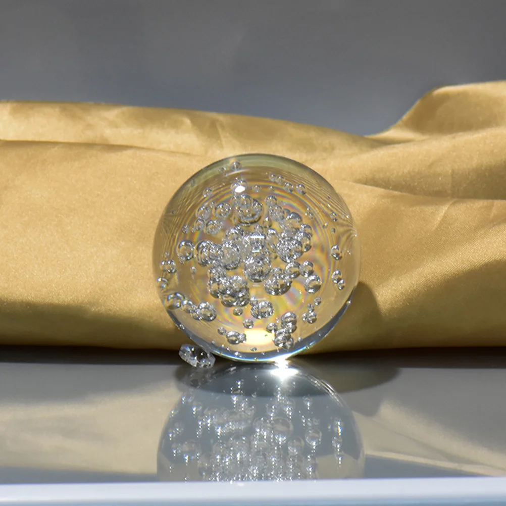 

1Pcs Crystal Ball Bubble Transparent Artistic Rockery Decoration Table Desktop Display 6cm Glass Ball Rockery Decor