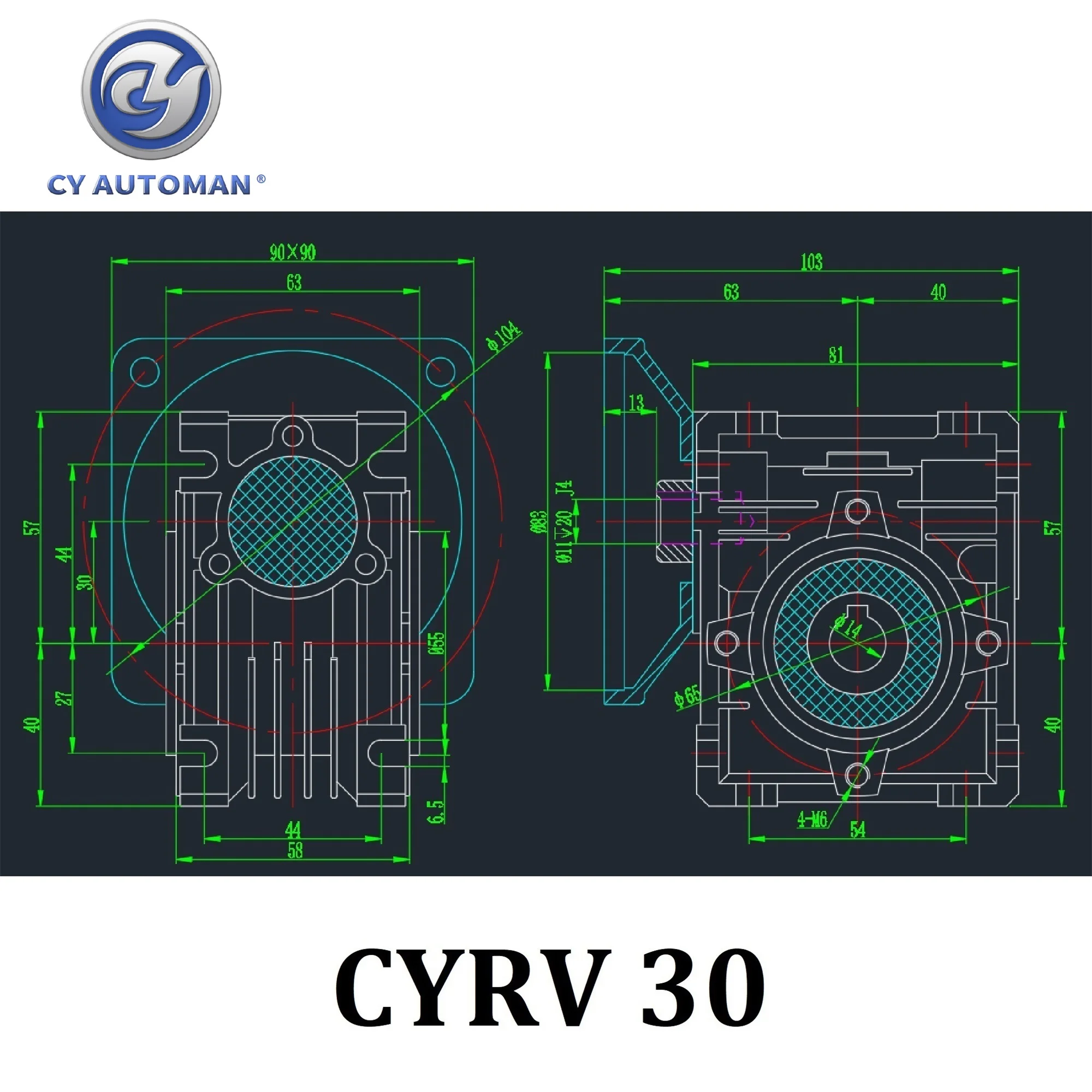 CYAutoman Worm Gear Gearbox  Worm Gear Speed Reducer NMRV30 Motor Reduction Housing For Light Industry Textile Building Materi