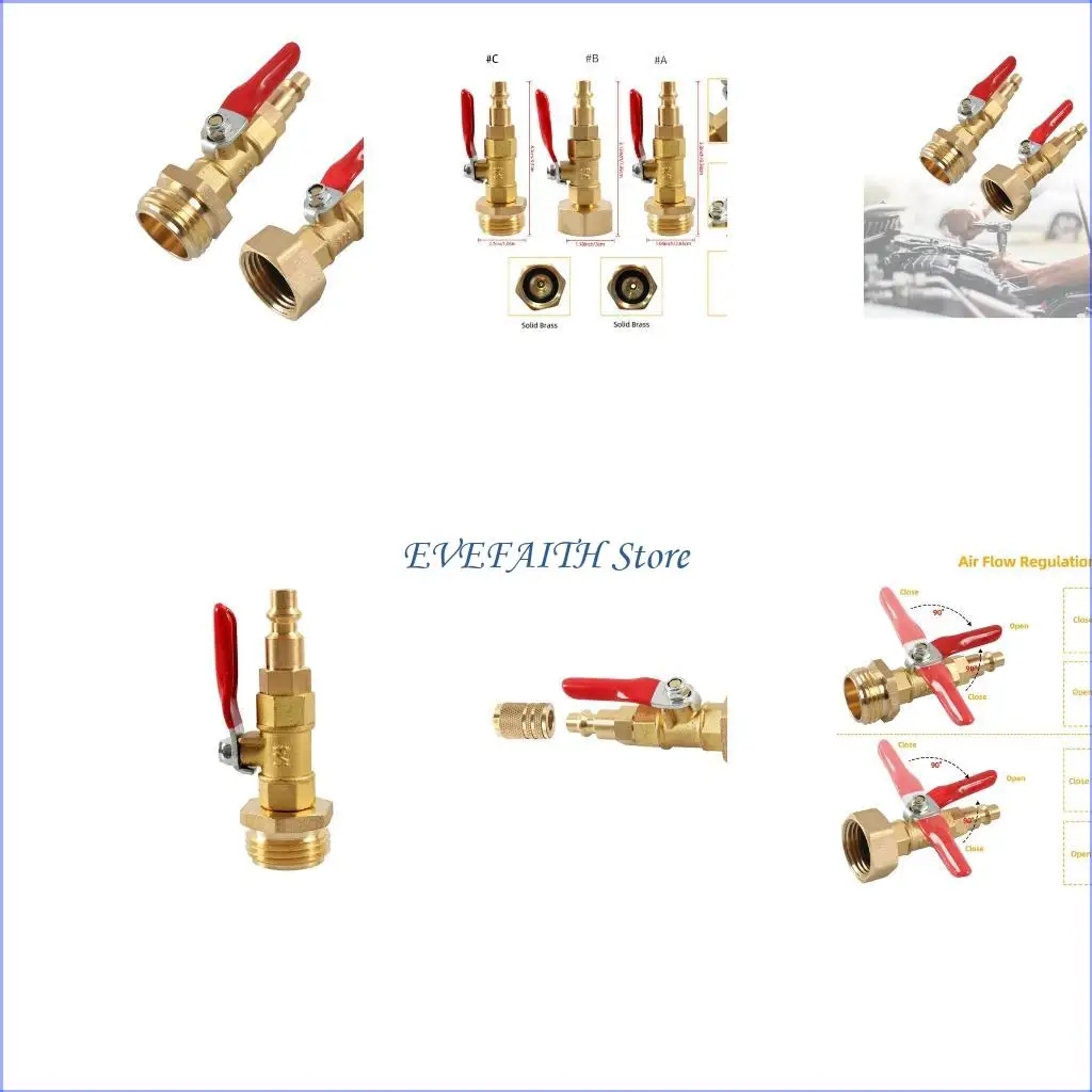 

124b латунной адаптер 1/4 дюйма мужской быстрого соединительной штекеры и 3/4 дюйма мужской и женской нити GHT для сада RVS