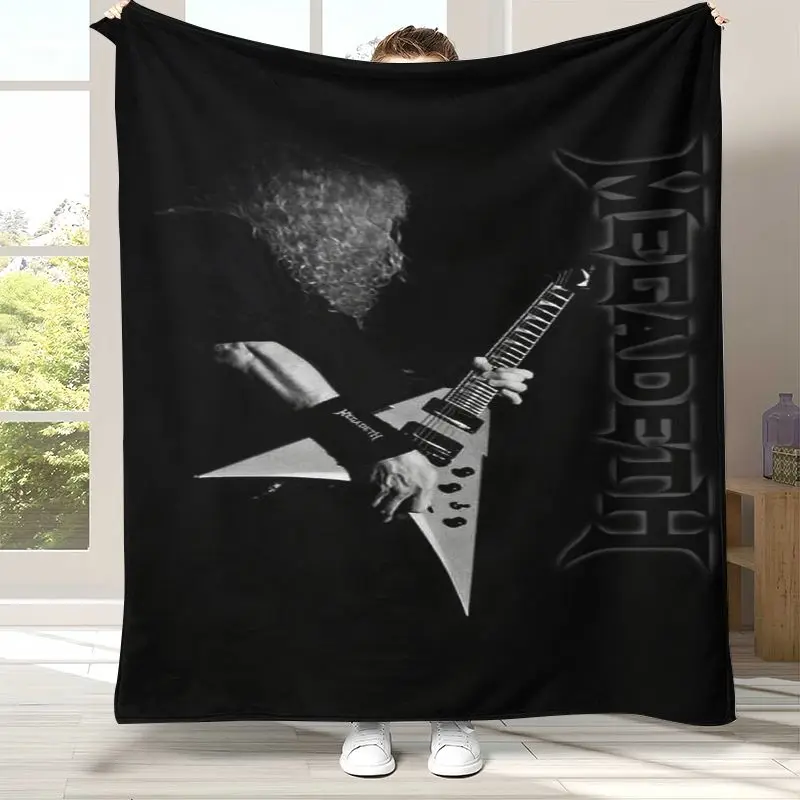 Sign M-Megadeth Heavy Metal Band Soft Flannel Throw Blanket,Cozy Warm Blanket for Bed,Sofa,Living Room,Picnic,Home Decor,Gift