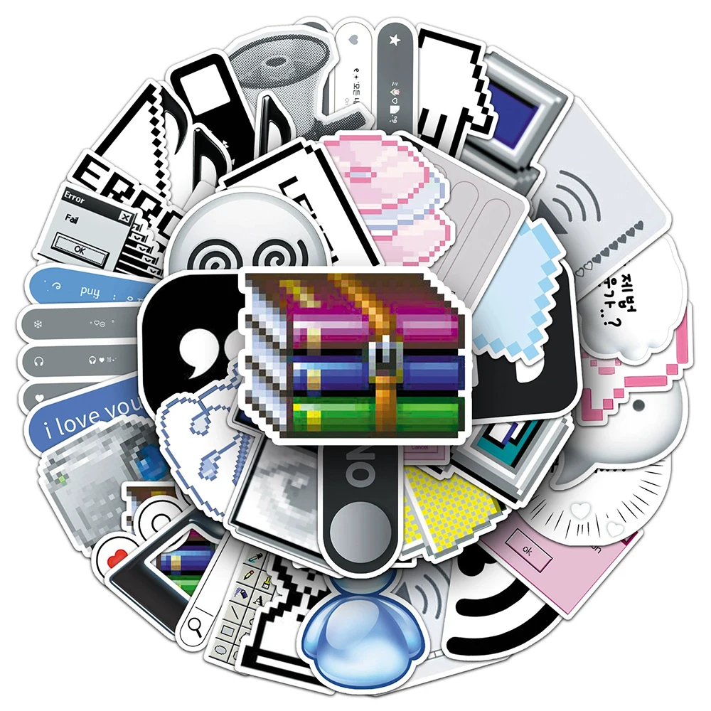 10/30/50pcs Funny Cartoon Programming Java Network Error Stickers Decals DIY Stationery Guitar Phone Diary Cool Graffiti Sticker