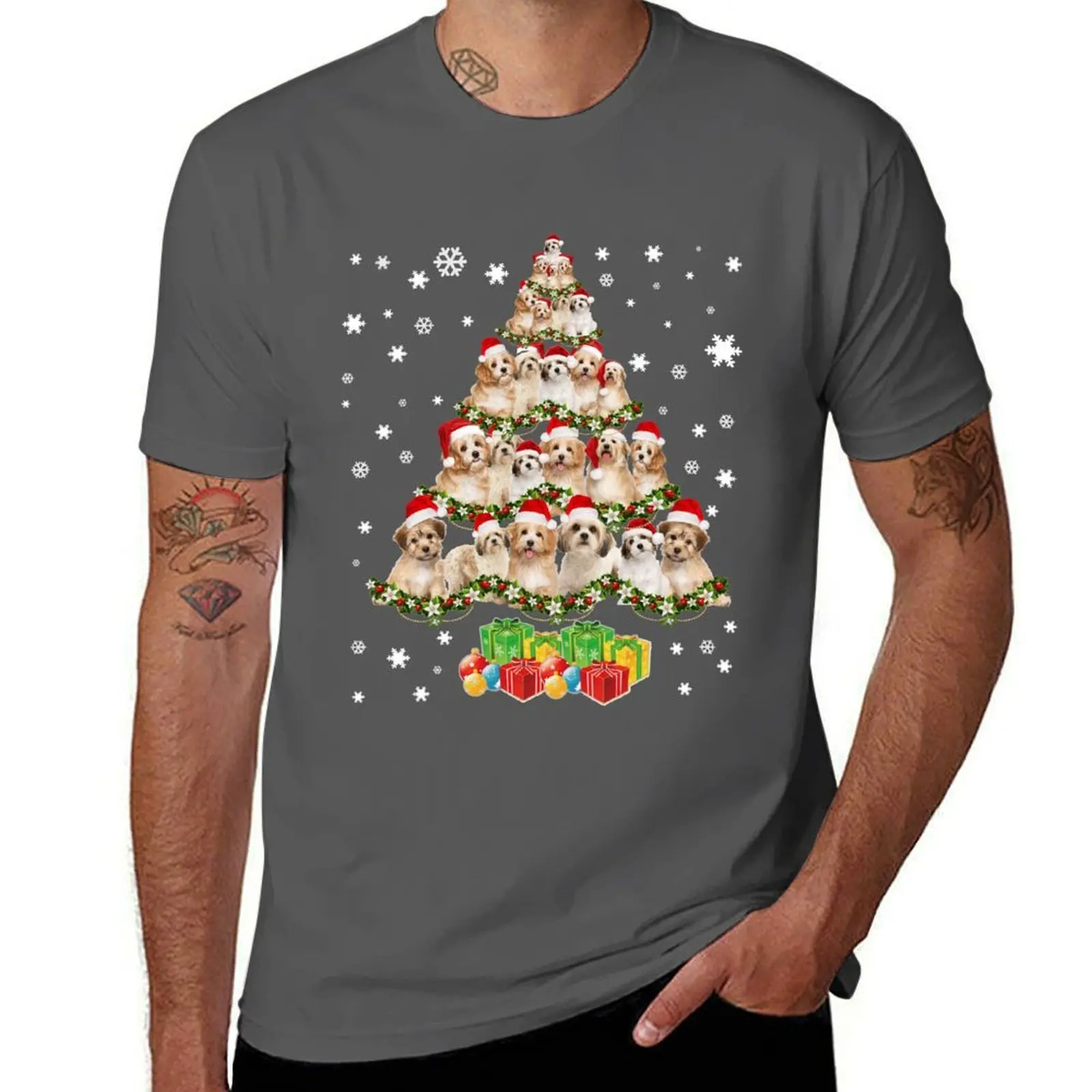 

Cute cavachon dog christmas tree gift decor T-Shirt man t shirts graphic man tshirt T-Shirt