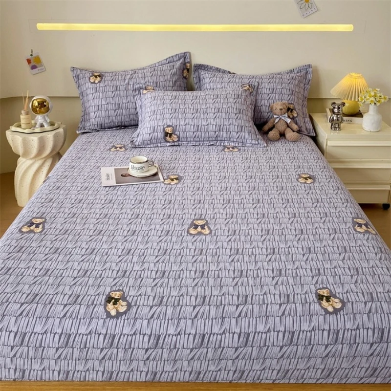 

Cotton pure cotton polished printed mattress household student dormitory protective cover