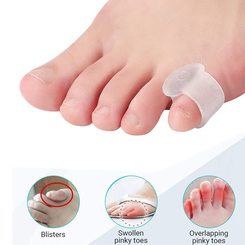 Pexmen 2Pcs/Pair Gel Toe Separator Pinky Toe Spacers Little Toe Cushions for Preventing Rubbing Relieve Pressure Foot Care Tool