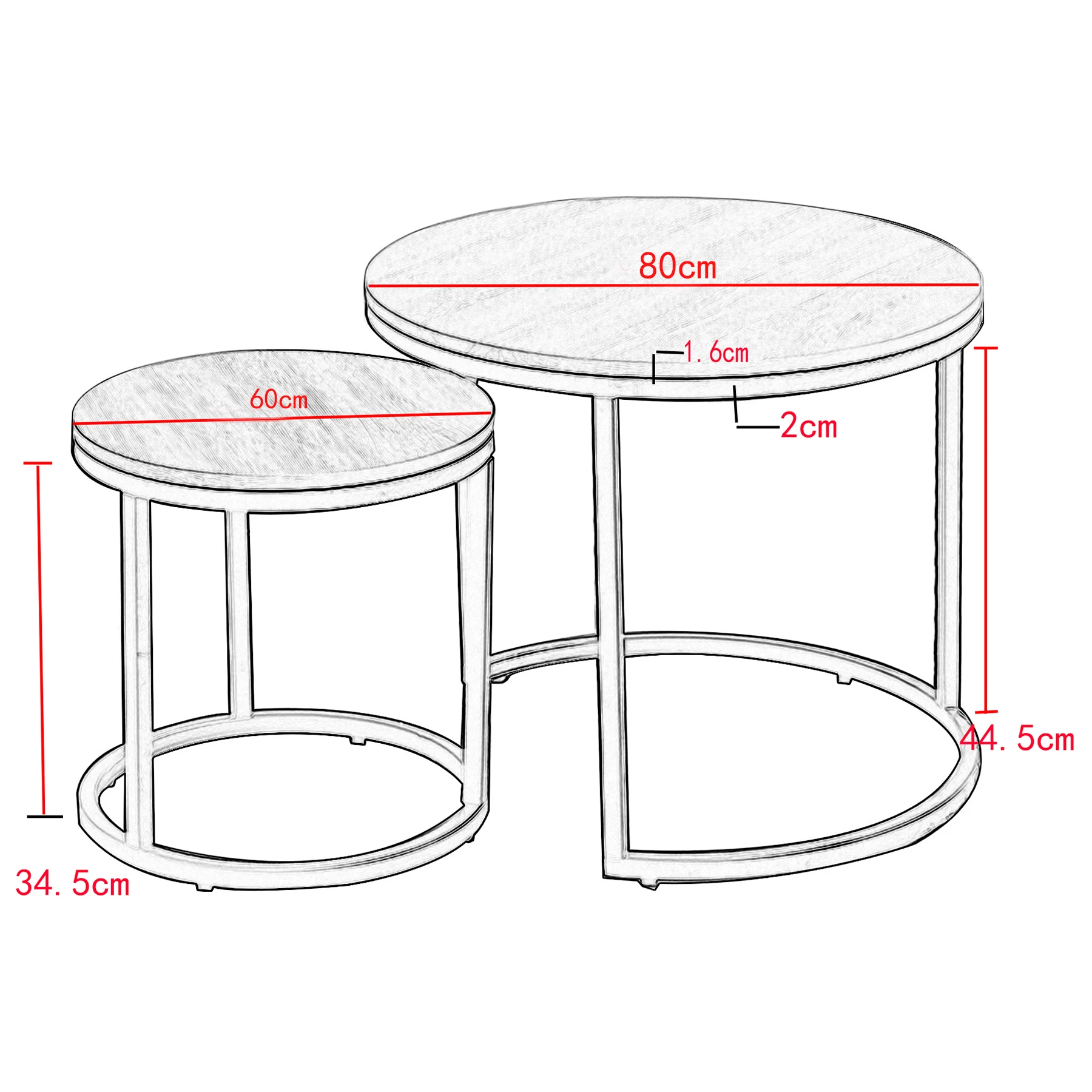 EGOONM Weißer Marmor runder Teeschreibtisch Beistelltisch in Wohnzimmermöbel Couchtisch Holzkombination Home Metallhalterung – Detail 1